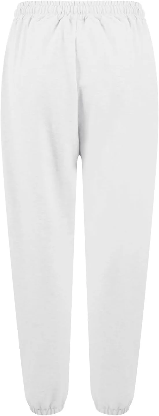 Womens Joggers with Pockets Elastic High Waisted Fleece Sweatpants Y2k Drawstring Athletic Lounge Sweat Pants