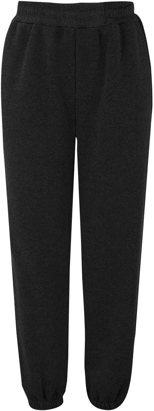 Womens Joggers with Pockets High Waisted Baggy Fleece Sweatpants Casual Drawstring Athletic Workout Jogging Pants