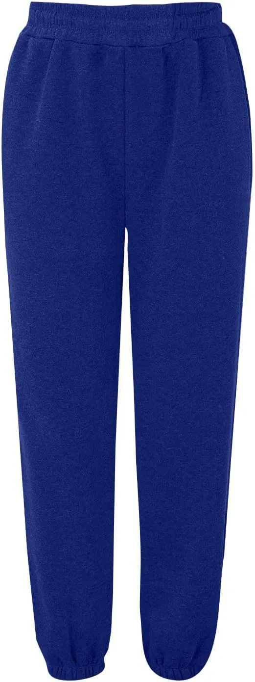 Womens Joggers with Pockets High Waisted Baggy Fleece Sweatpants Casual Drawstring Athletic Workout Jogging Pants