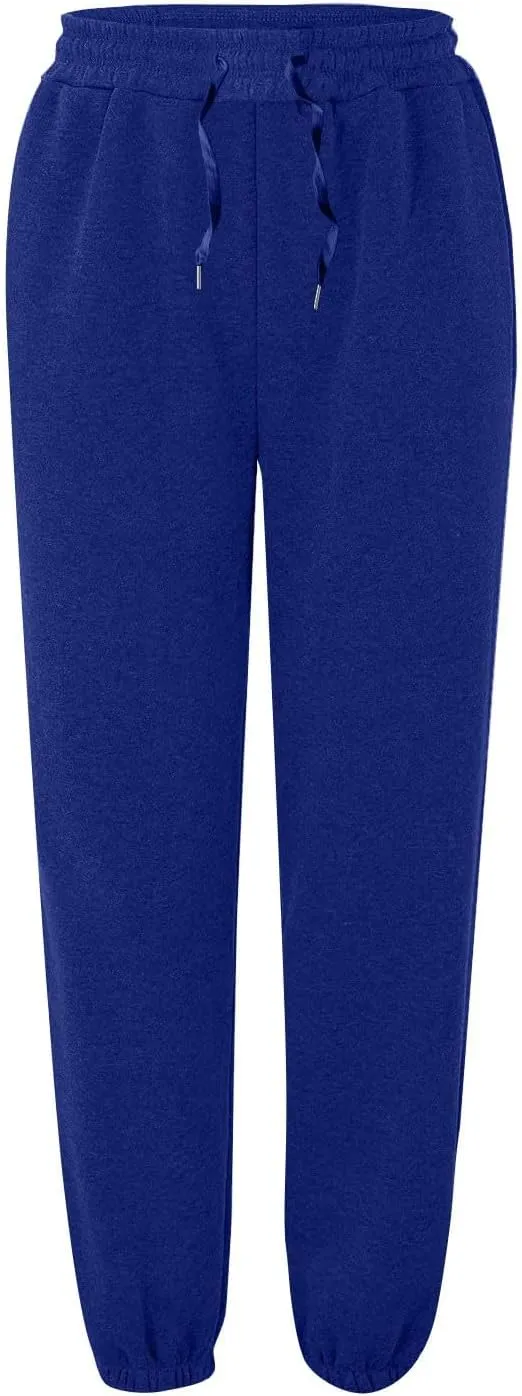 Womens Joggers with Pockets High Waisted Baggy Fleece Sweatpants Casual Drawstring Athletic Workout Jogging Pants