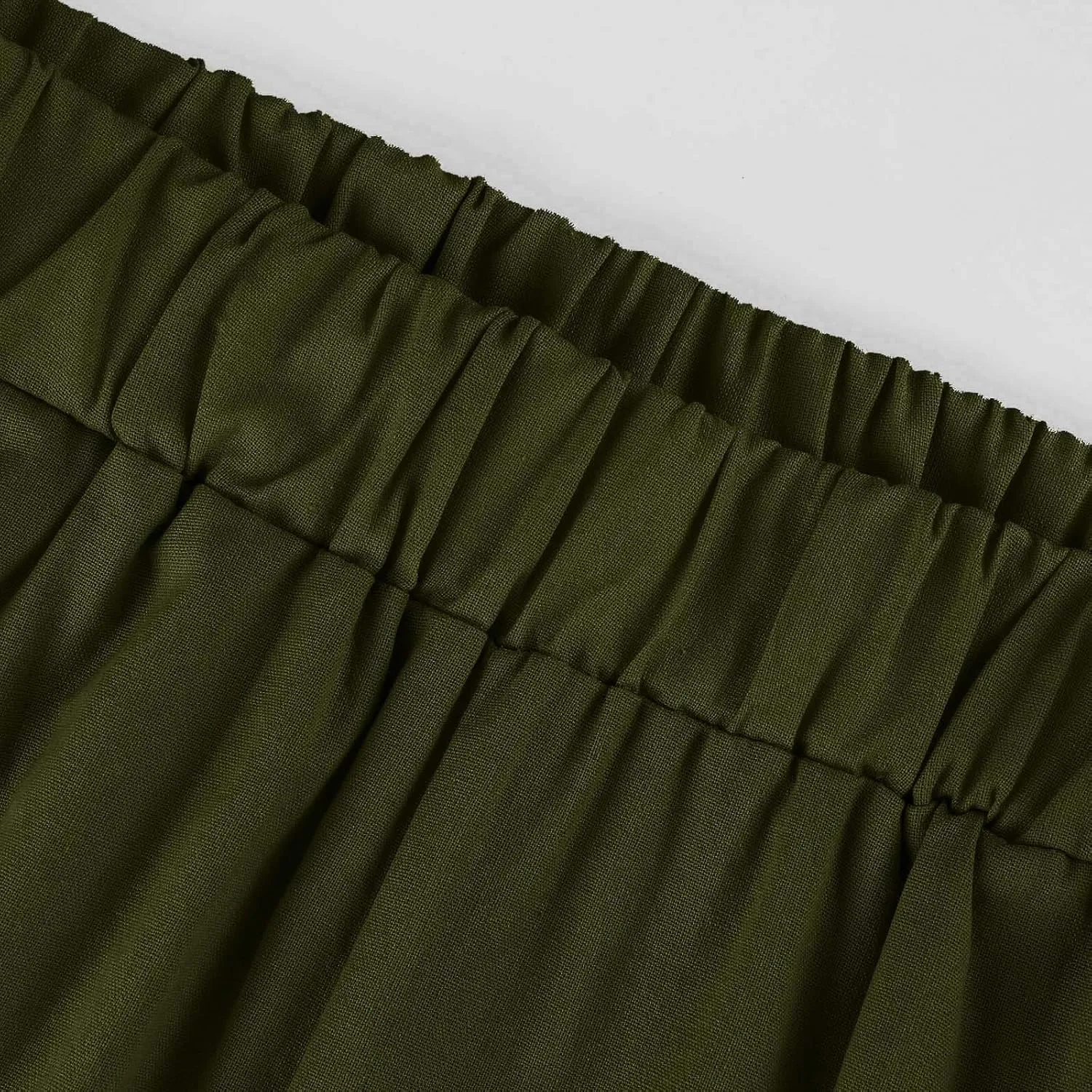 Womens Linen Pants with Pockets Elastic High Waist Straight Leg Pant Plus Casua Lightweight Summer Comfort Trousers