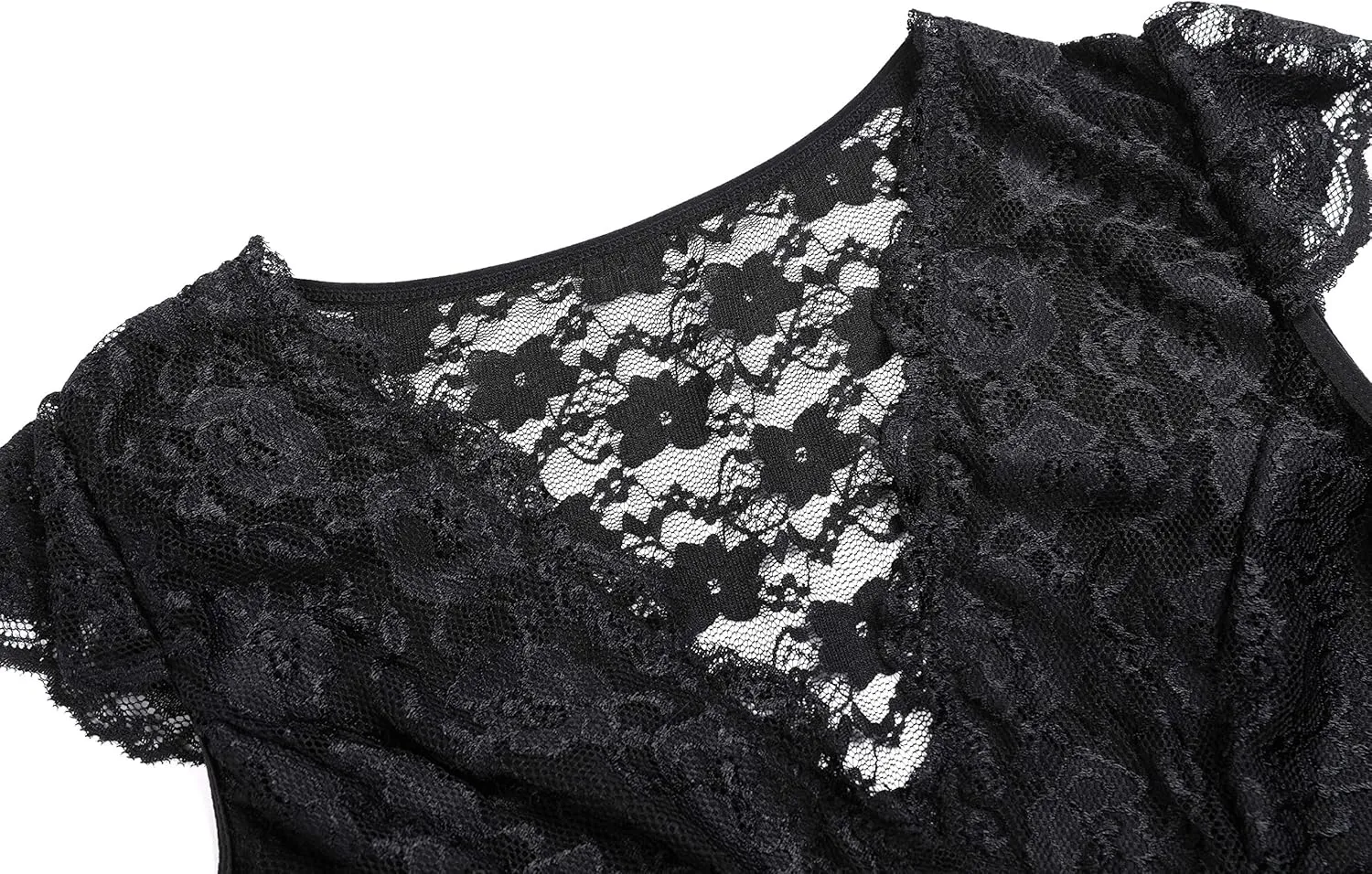 Women's Plus Size Chemise Floral Lace Lingerie Bodysuit Mesh Babydoll Sleepwear