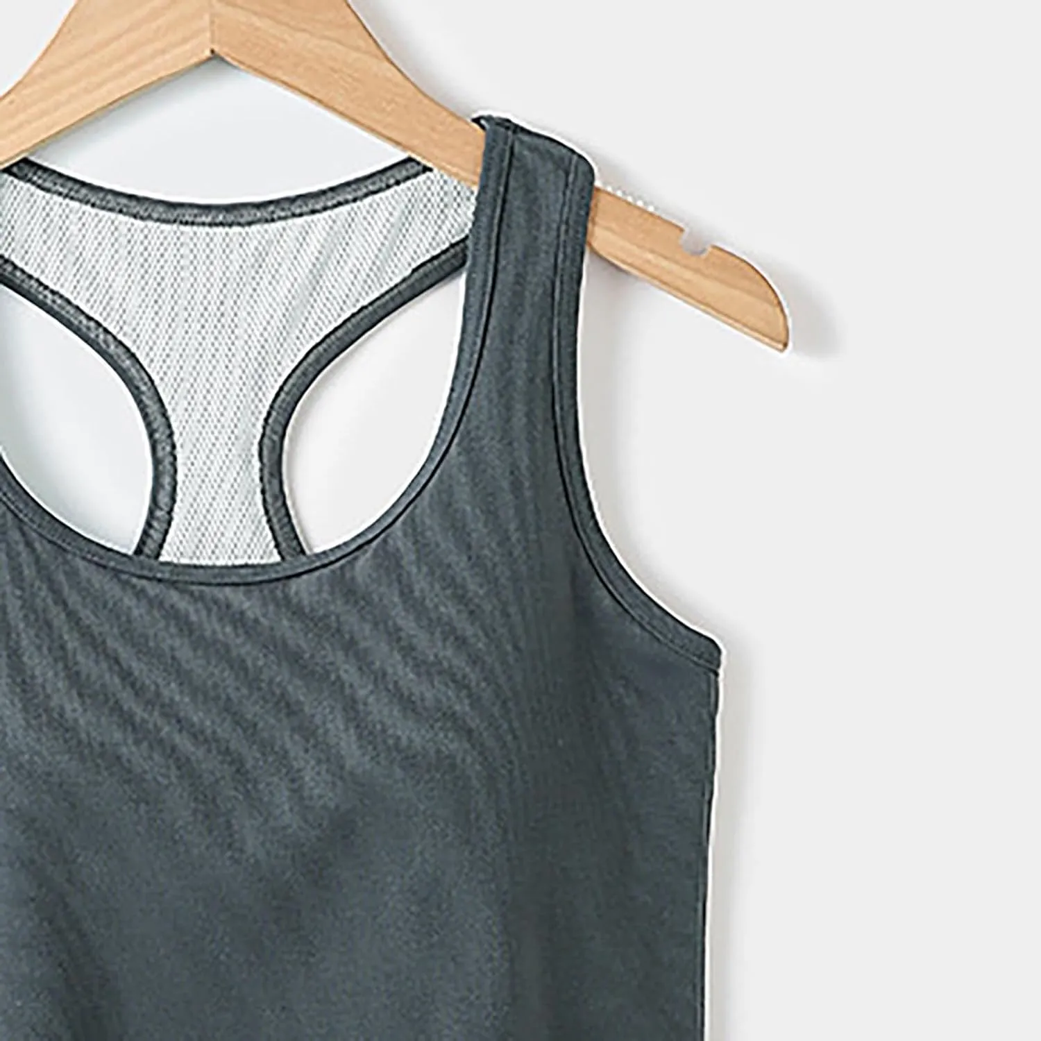 Womens Racerback Tank Tops with Built in Bra Summer Basic Sleeveless Crop Yoga Shirts Fitted Running Workout Camisole