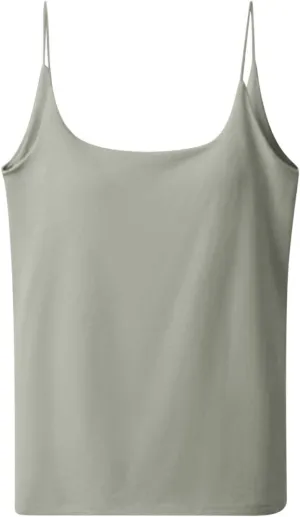 Womens Ribbed Cami Tank Tops with Built in Bra Summer Spaghetti Strap Padded Camisoles Casual Shelf Bras Undershirts