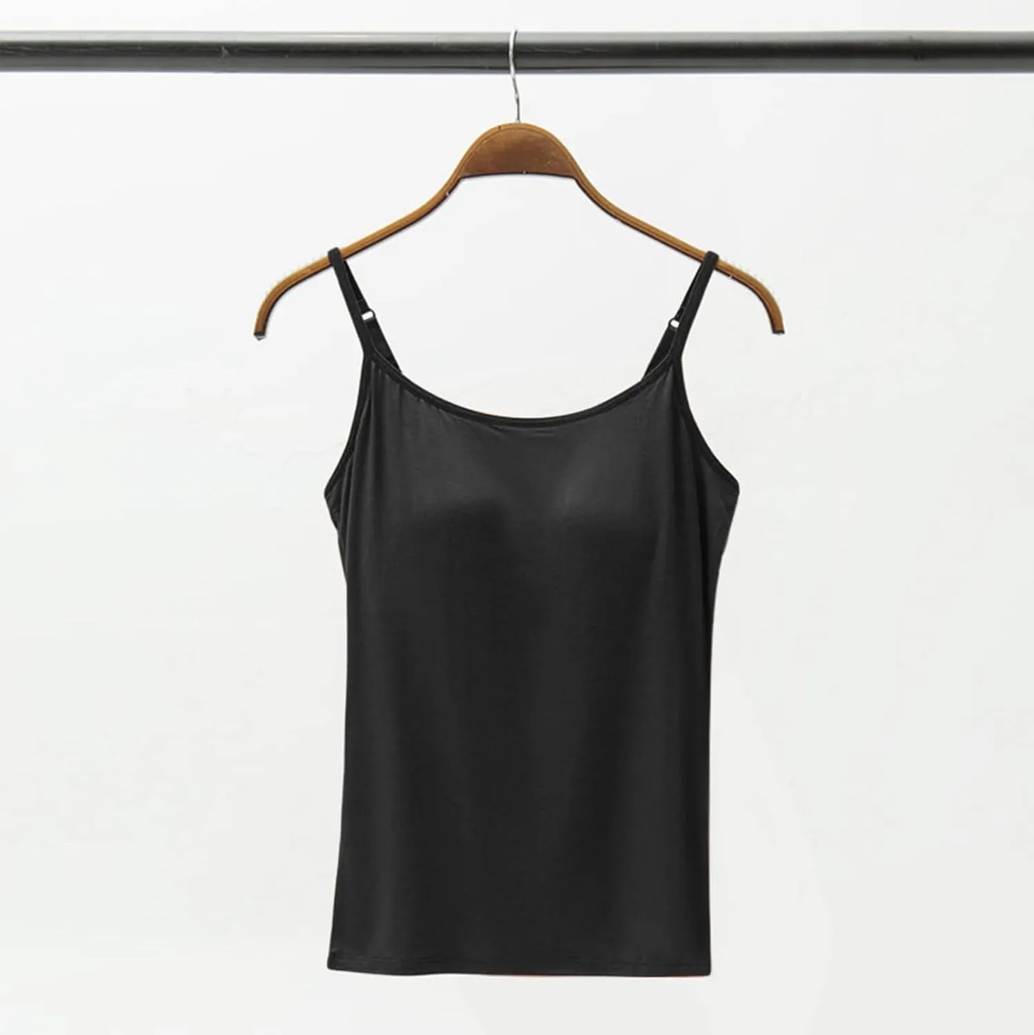 Women's Seamless Adjustable Camisole Built in Shelf Bra Plus Size Cotton Layering Undershirts Soft Sports Casual Tops