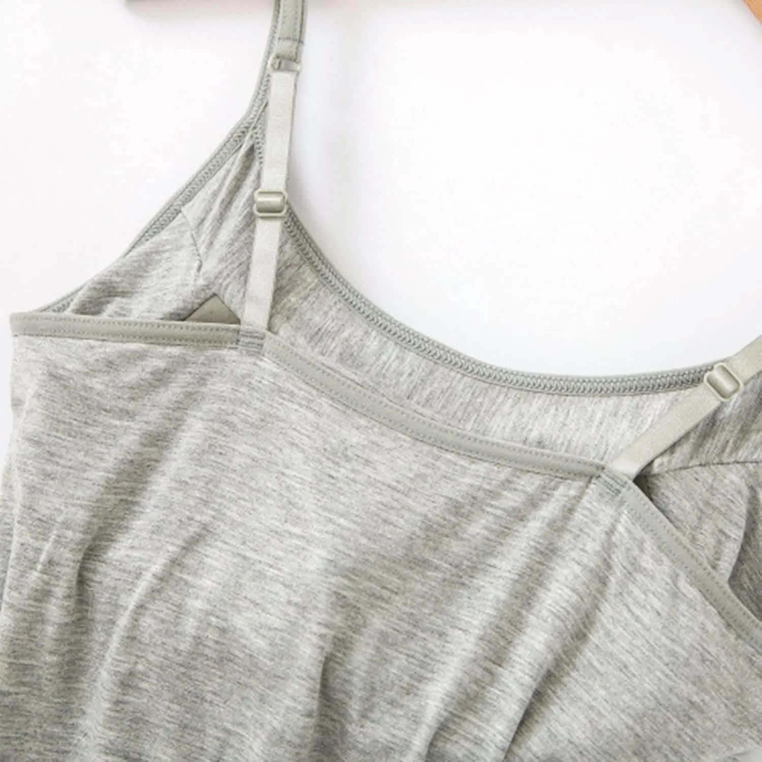 Womens Seamless Adjustable Camisole Built in Shelf Bra Summer Cotton Layering Casual Undershirts Yoga Gym Outfits Tops