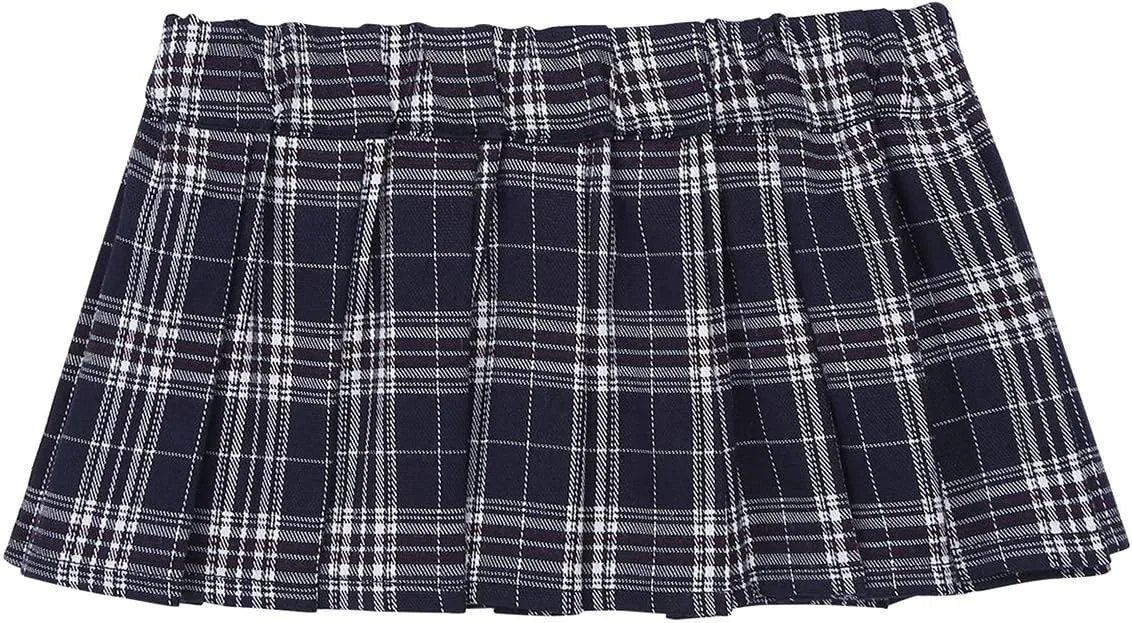 Women's Sexy Mini Pleated Plaid Short Skirt Schoolgirls Cosplay Lingerie Sleepwear Nightwear