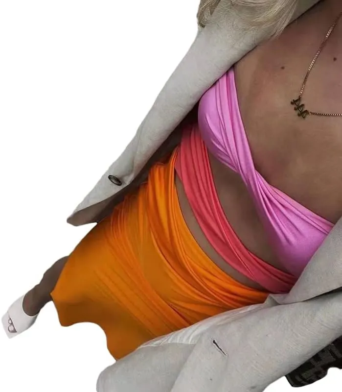 Women's Sexy Spaghetti Strap Hollow Out Maxi Dress Y2K Cutout Backless Slim Fit Long Dress Halter Night Party Dress Clubwear