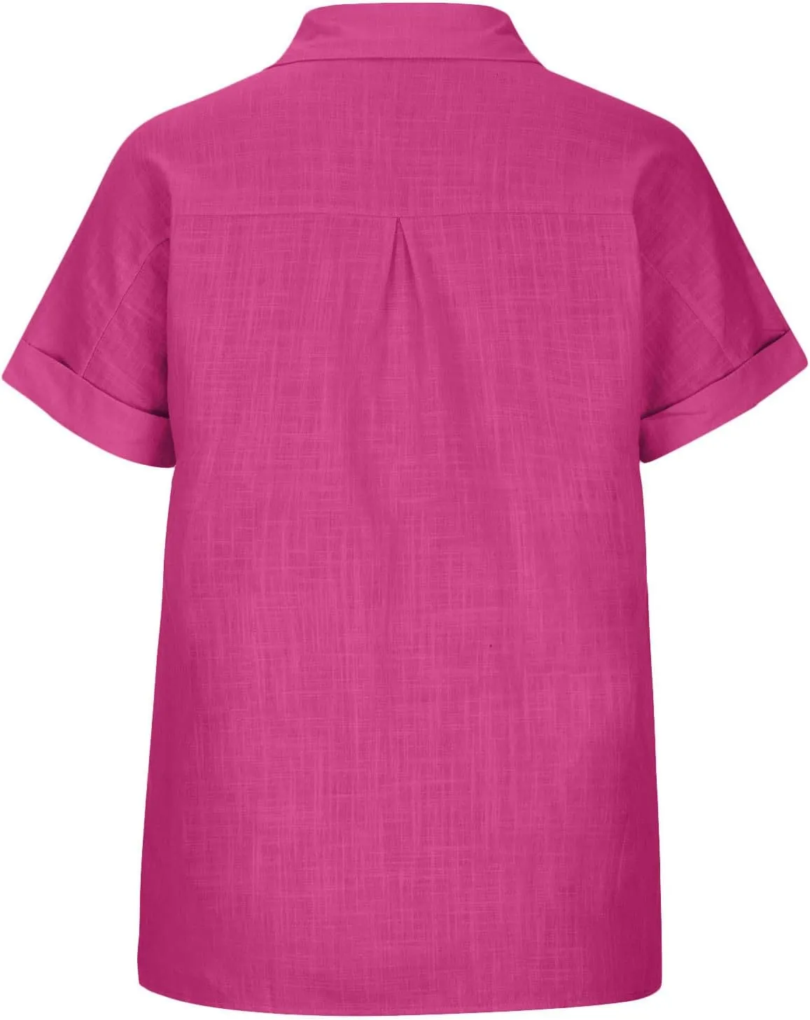 Women's Short Sleeve Linen Tops Button Down Summer Shirts Plus Size Work Blouse Dressy Casual Basic Tee Shirt Tops