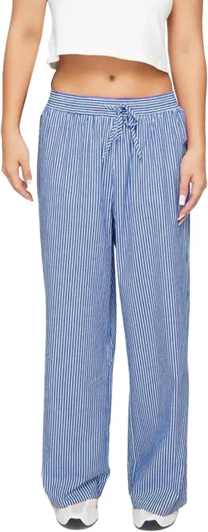 Womens Striped Pants Lightweight Summer Casual Pants Wide Leg Loose Fit Trousers Straight Leg Pants for Women