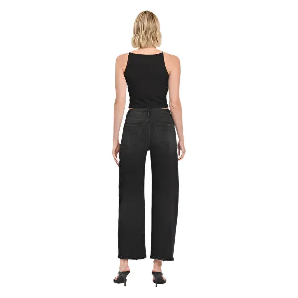 Women's Super High Rise Panel Barrel Jeans T6589