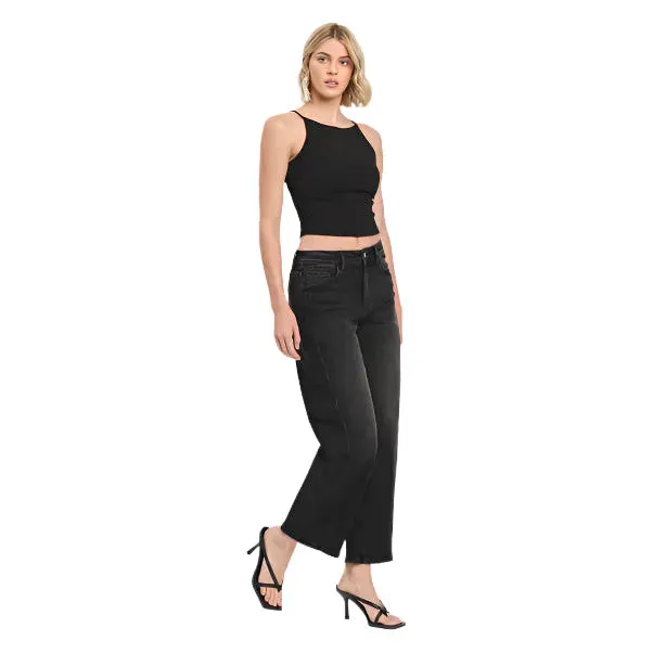Women's Super High Rise Panel Barrel Jeans T6589