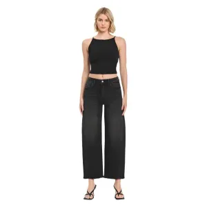 Women's Super High Rise Panel Barrel Jeans T6589