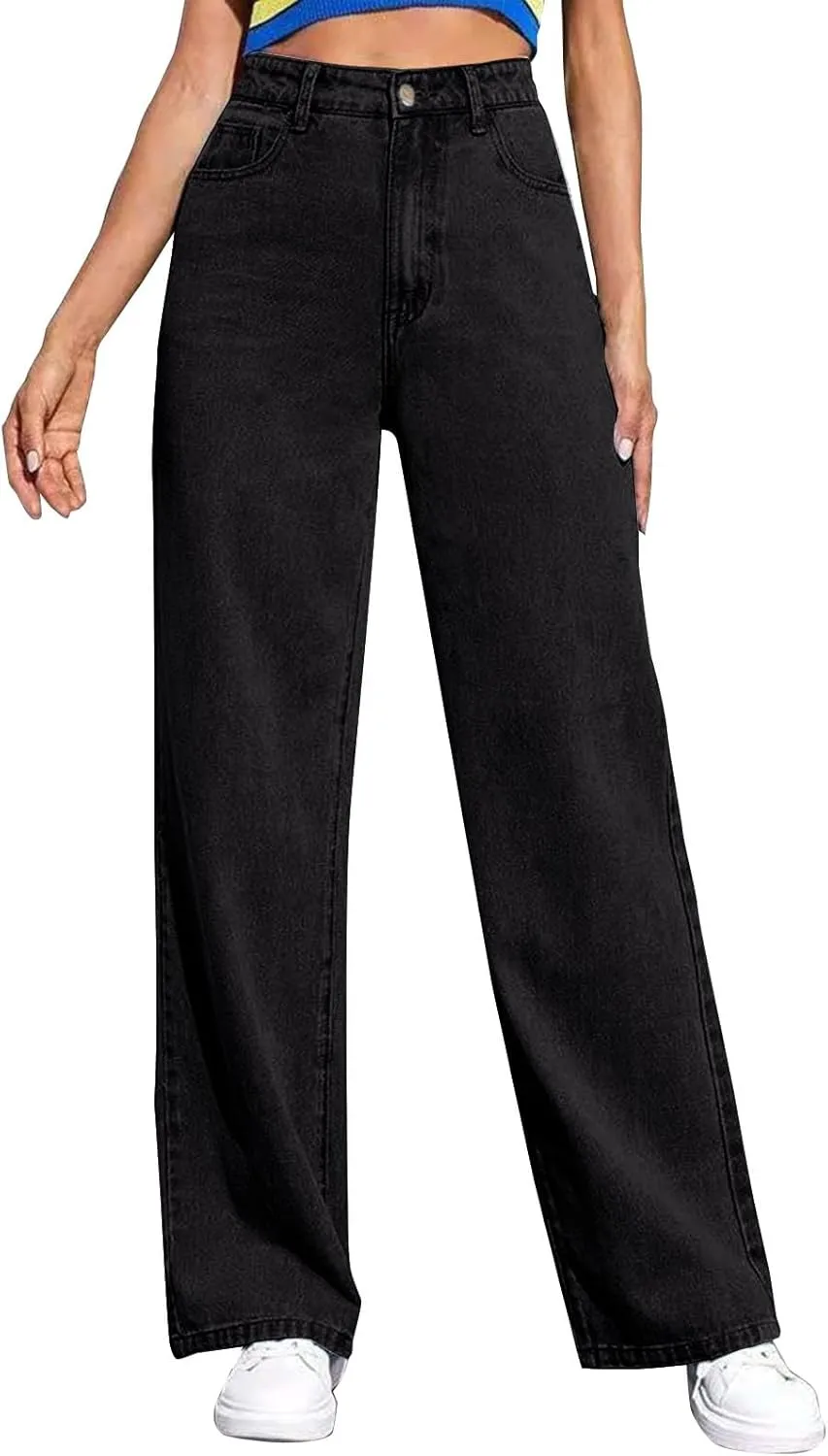 Women's Sweatpant Jeans,Soft High Waisted Sweatpants That Look Like Jeans with Pockets,