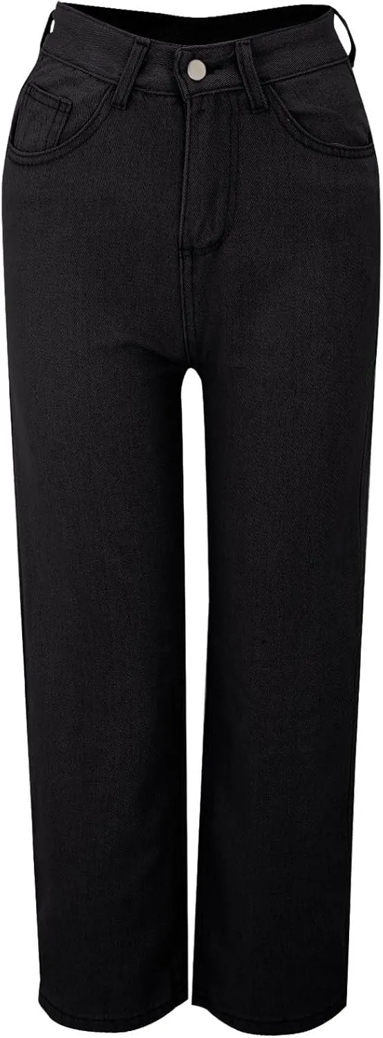 Women's Sweatpant Jeans,Soft High Waisted Sweatpants That Look Like Jeans with Pockets,