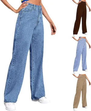 Women's Sweatpant Jeans,Soft High Waisted Sweatpants That Look Like Jeans with Pockets,