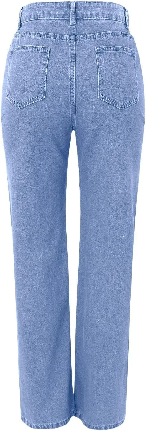 Women's Sweatpant Jeans,Soft High Waisted Sweatpants That Look Like Jeans with Pockets,