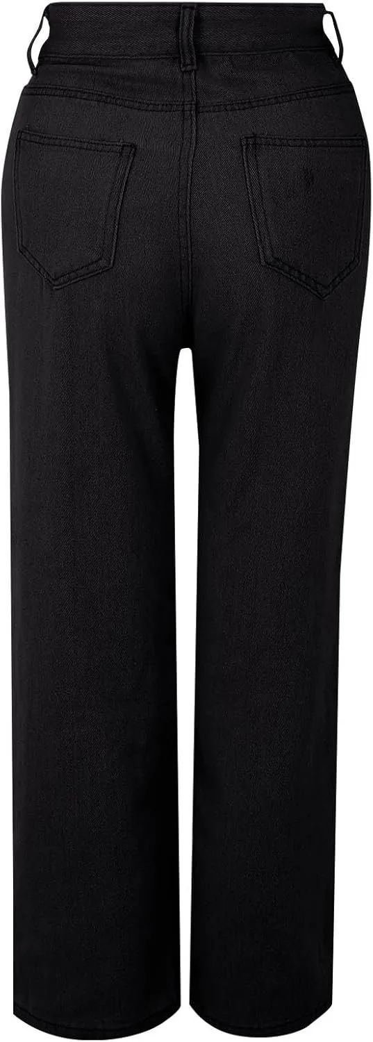 Women's Sweatpant Jeans,Soft High Waisted Sweatpants That Look Like Jeans with Pockets,