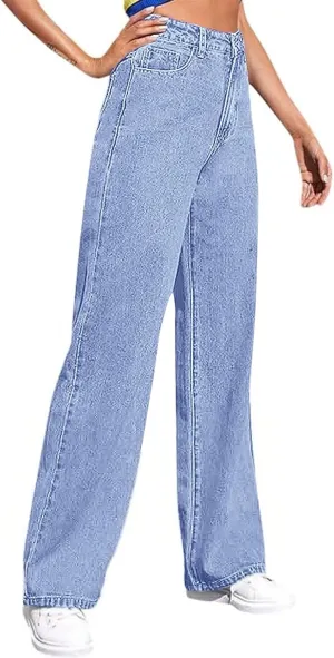 Women's Sweatpant Jeans,Soft High Waisted Sweatpants That Look Like Jeans with Pockets,