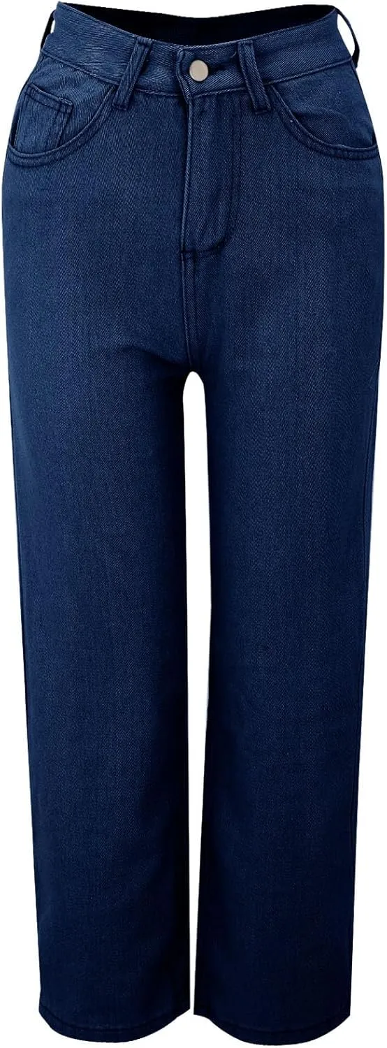 Women's Sweatpant Jeans,Soft High Waisted Sweatpants That Look Like Jeans with Pockets,