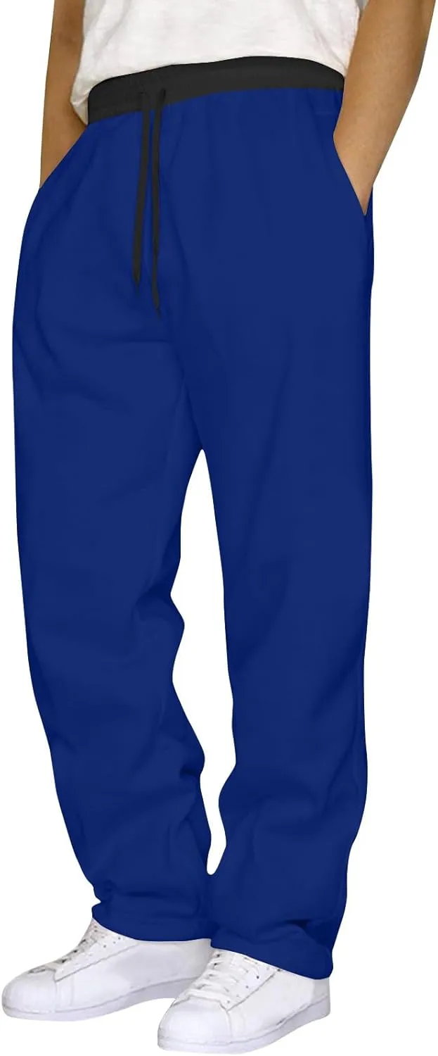 Womens Sweatpants 2024 Fleece Lined Pants Drawstring Wide Leg Pants with Pockets