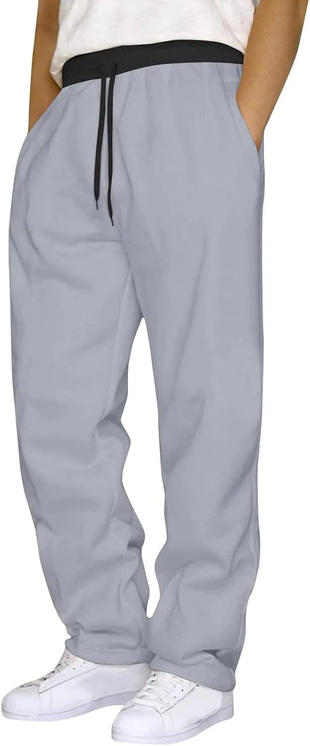 Womens Sweatpants 2024 Fleece Lined Pants Drawstring Wide Leg Pants with Pockets