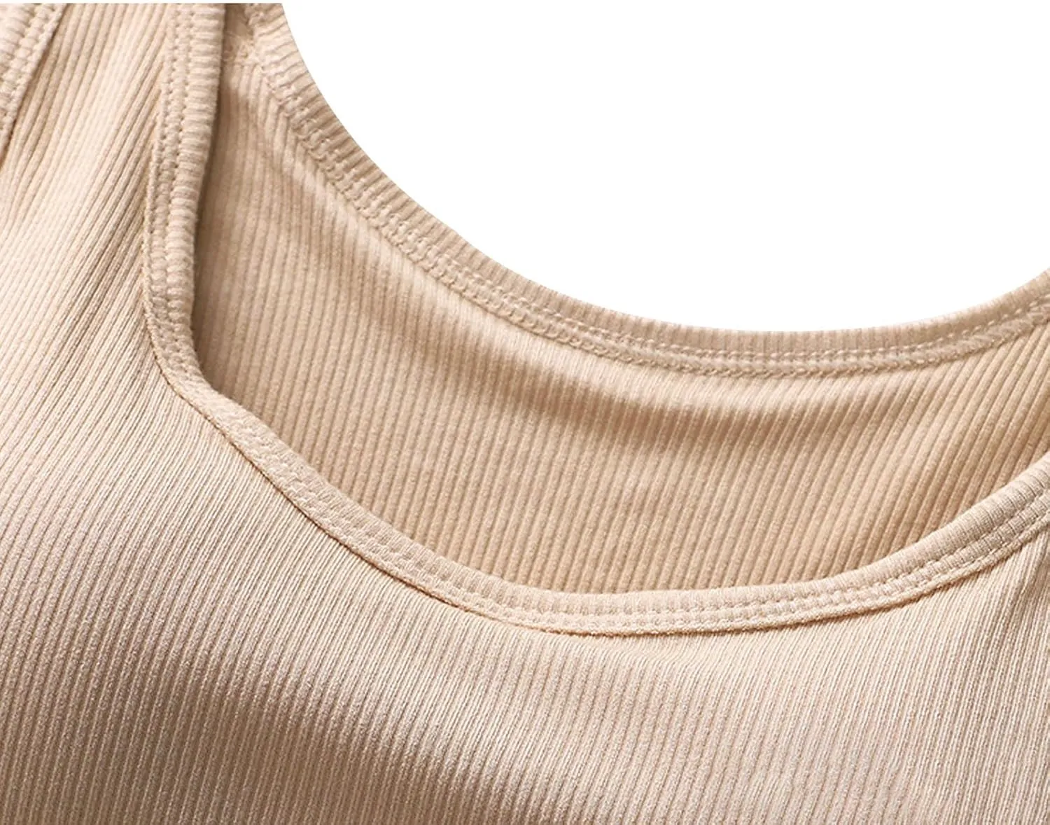 Womens Tank Tops with Built in Bra Summer Casual Basic Modal Padded Yoga Shirts Loose V Neck Workout Camisoles Tees