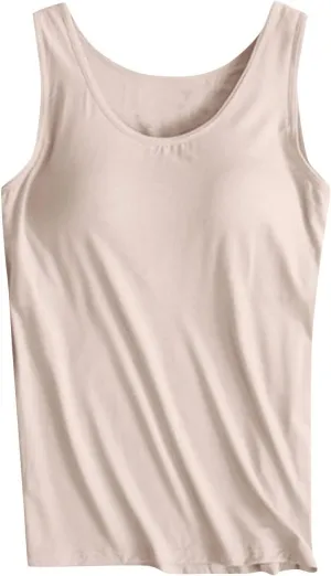 Womens Tank Tops with Built in Bra Workout Gym Padded Sports Bras Casual Summer Regular-Fit Stretch Yoga Shirts 2025