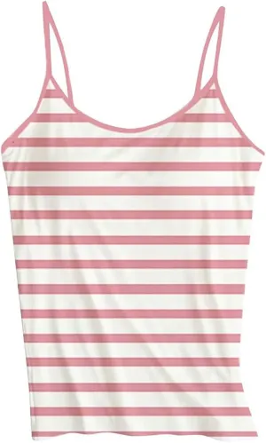 Womens Tank Tops With Built In Bras 2025 Summer Casual Crew Neck Sleeveless Camisole Plus Size Padded Workout
