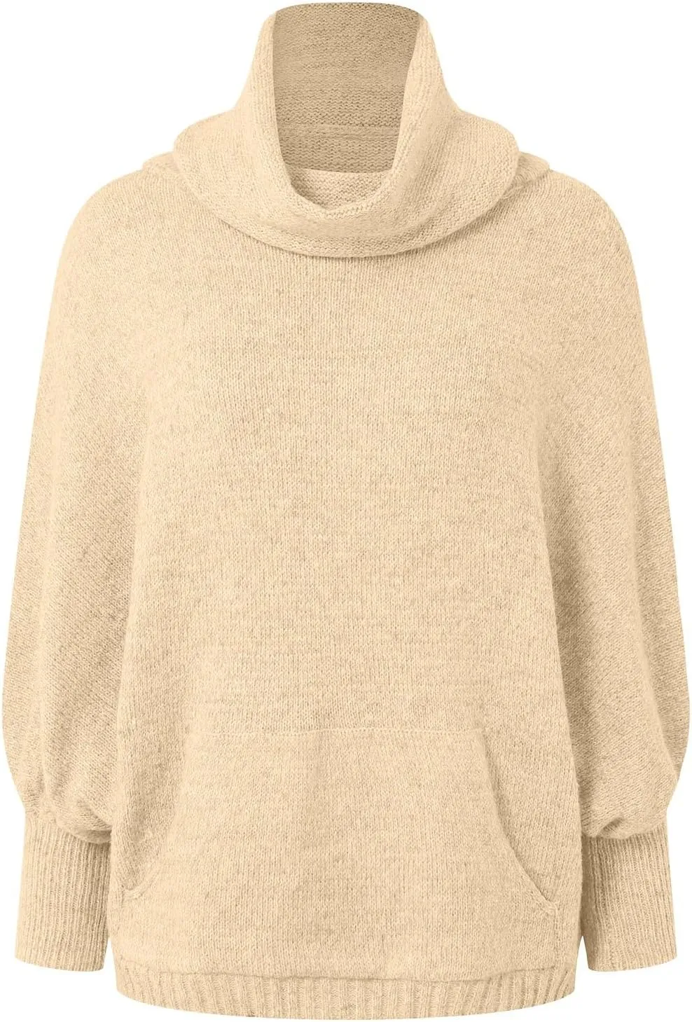 Women's Turtleneck Oversized Batwing Sweaters Casual Soft Knit Trendy Pullover Tops Winter Dresses 2024 Fall