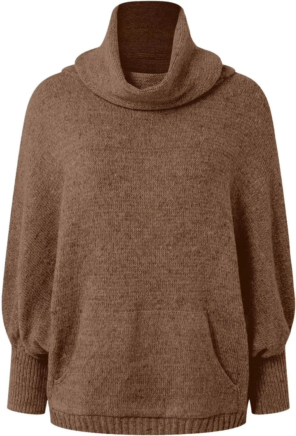 Women's Turtleneck Oversized Batwing Sweaters Casual Soft Knit Trendy Pullover Tops Winter Dresses 2024 Fall
