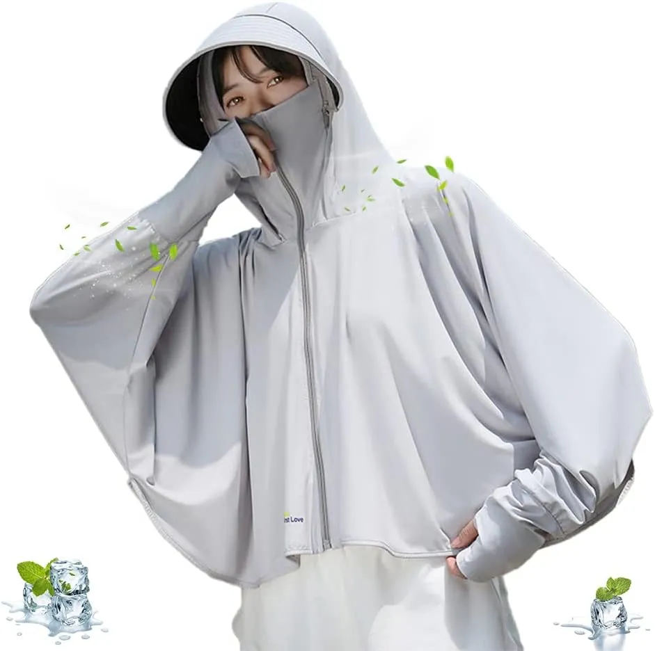 Women's UPF 50  Sun Protection Cool Touch Hoodie Jacket Lightweight Long Sleeve Sun Shirt Hiking Outdoor Quick Dry