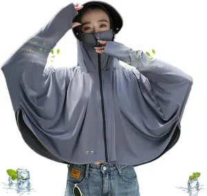Women's UPF 50  Sun Protection Cool Touch Hoodie Jacket Lightweight Long Sleeve Sun Shirt Hiking Outdoor Quick Dry
