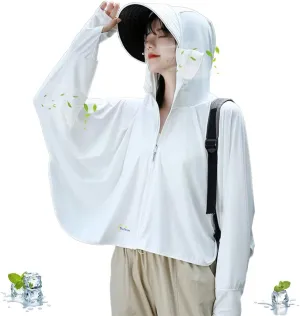 Women's UPF 50  Sun Protection Cool Touch Hoodie Jacket Lightweight Long Sleeve Sun Shirt Hiking Outdoor Quick Dry
