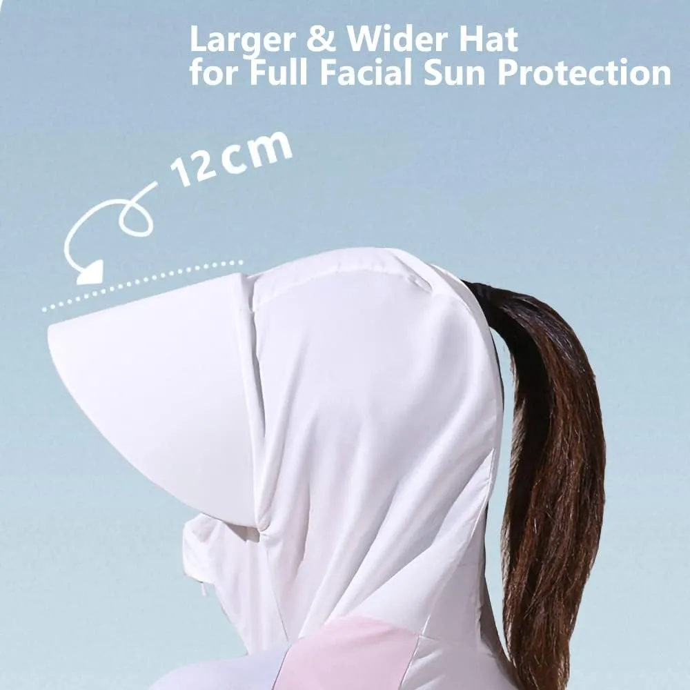 Women's UPF 50  Sun Protection Cool Touch Hoodie Jacket Lightweight Long Sleeve Sun Shirt Hiking Outdoor Quick Dry