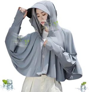 Women's UPF 50  Sun Protection Cool Touch Hoodie Jacket Lightweight Long Sleeve Sun Shirt Hiking Outdoor Quick Dry