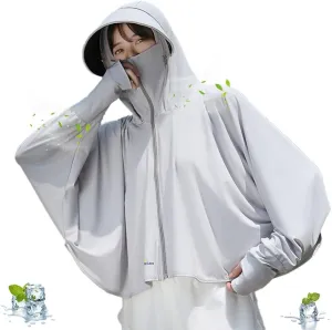 Women's UPF 50  Sun Protection Cool Touch Hoodie Jacket Lightweight Long Sleeve Sun Shirt Hiking Outdoor Quick Dry