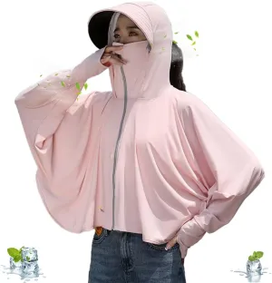 Women's UPF 50  Sun Protection Cool Touch Hoodie Jacket Lightweight Long Sleeve Sun Shirt Hiking Outdoor Quick Dry