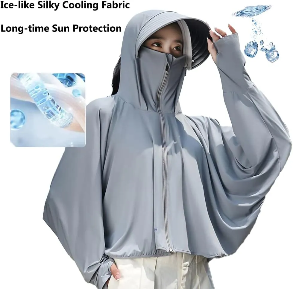 Women's UPF 50  Sun Protection Cool Touch Hoodie Jacket Lightweight Long Sleeve Sun Shirt Hiking Outdoor Quick Dry