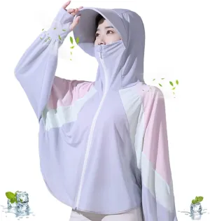 Women's UPF 50  Sun Protection Hoodie Jacket Lightweight Long Sleeve Sun Shirt Hiking Outdoor Sports Cool Touch