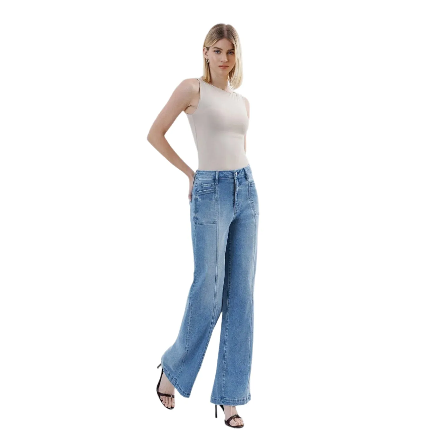 Women's Vervet High Rise Full Length Extreme Wide Leg Jeans LV1702