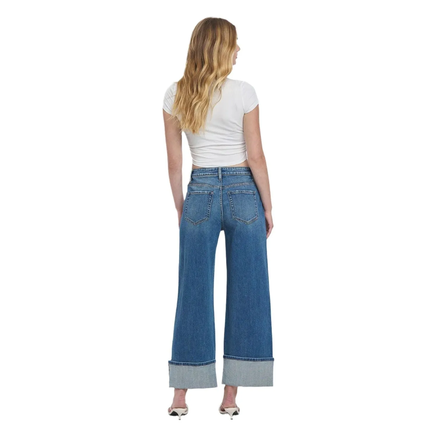 Women's Vervet Super High Rise Cuffed Baggy Wide Jeans F5856
