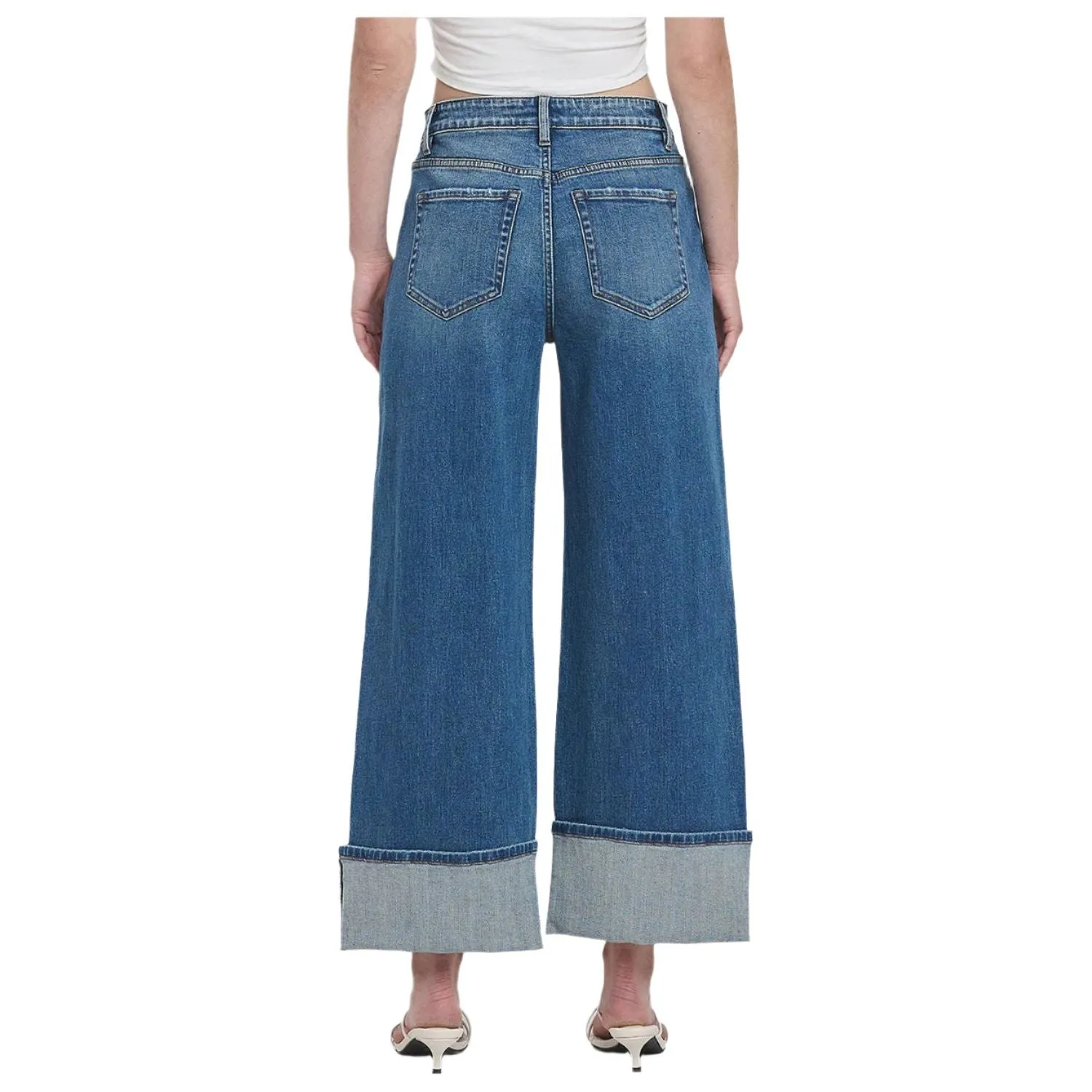 Women's Vervet Super High Rise Cuffed Baggy Wide Jeans F5856
