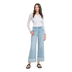Women's Vervet Super High Rise Cuffed Baggy Wide Jeans T6515