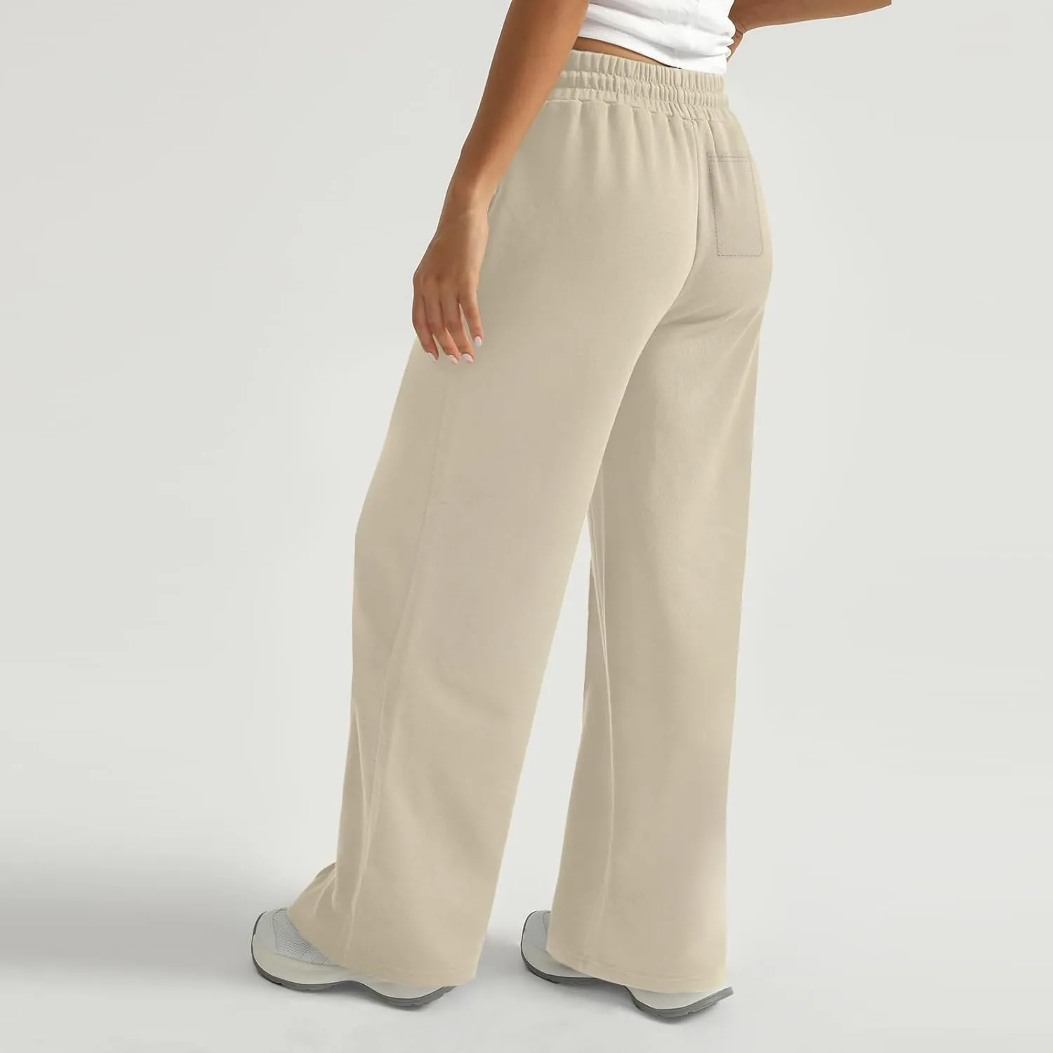 Womens Wide Leg Sweatpants Casual Drawstring High Waisted Flared Sweatpants Baggy Lightweight Joggers with Pockets