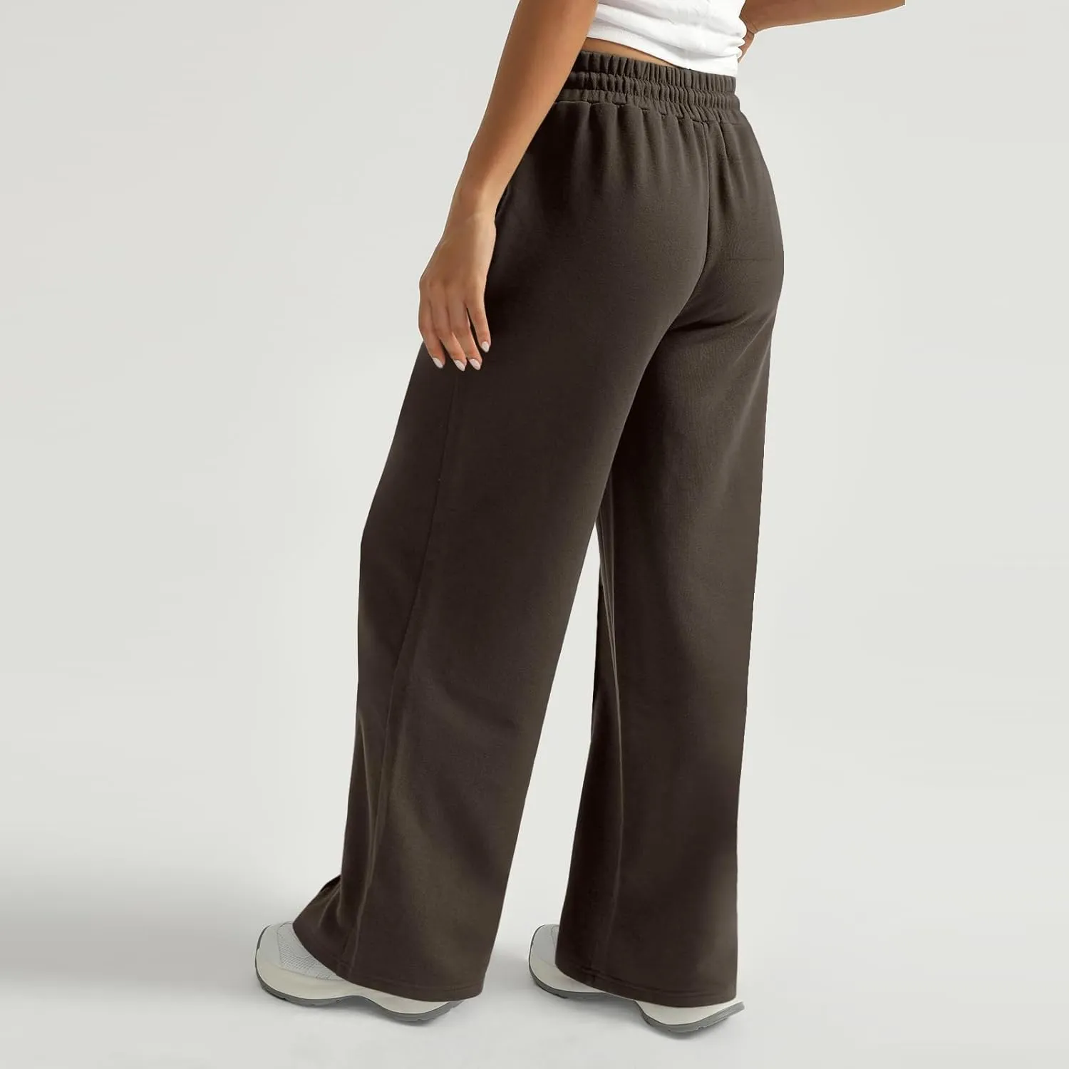 Womens Wide Leg Sweatpants Casual Drawstring High Waisted Flared Sweatpants Baggy Lightweight Joggers with Pockets