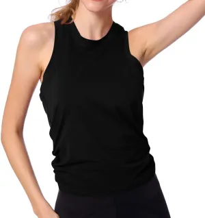 Yoga Tee Shirts for Women Summer Solid Color Athletic Workout Running Tank Tops Casual Fashion Breathable Blouse