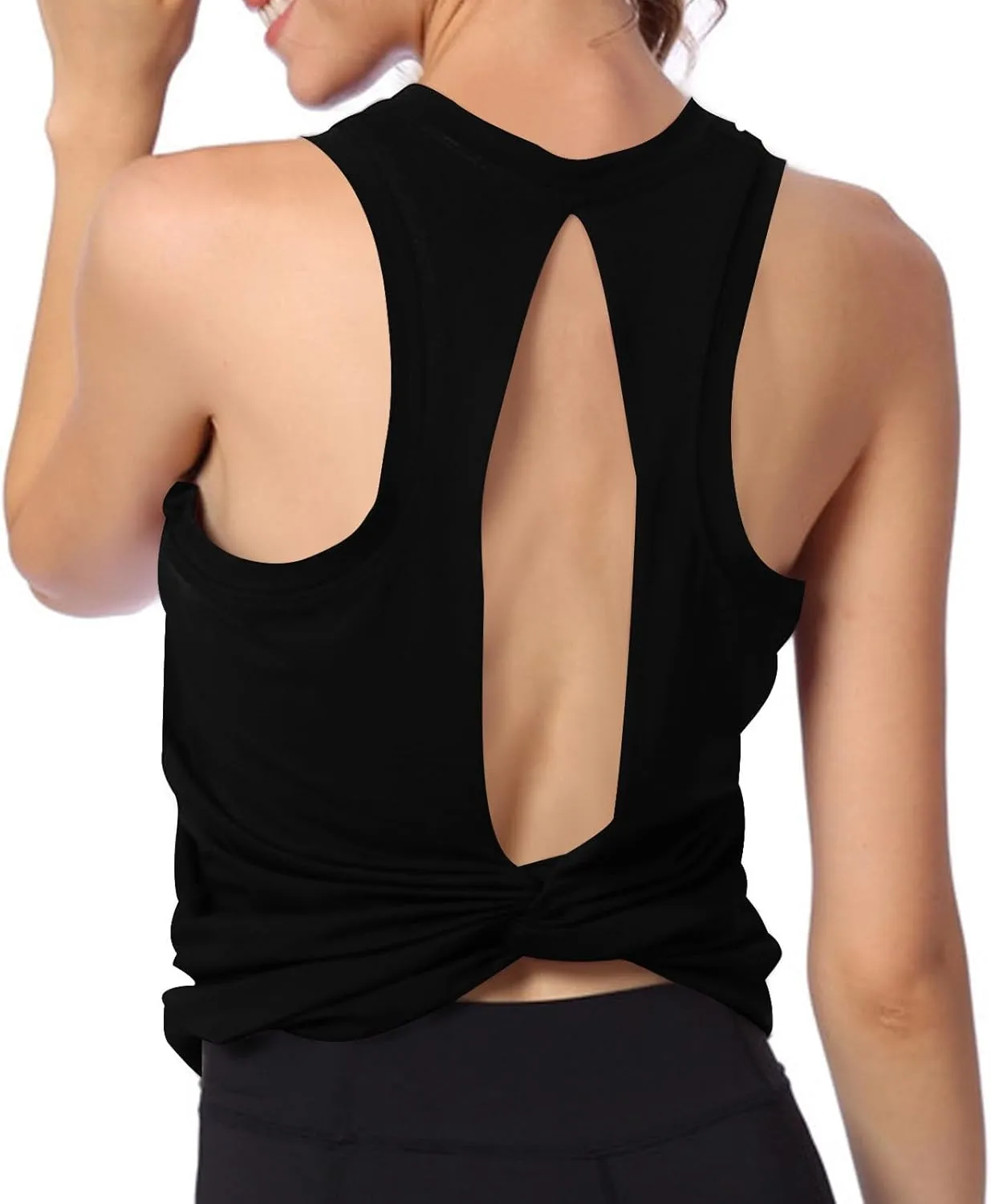 Yoga Tee Shirts for Women Summer Solid Color Athletic Workout Running Tank Tops Casual Fashion Breathable Blouse