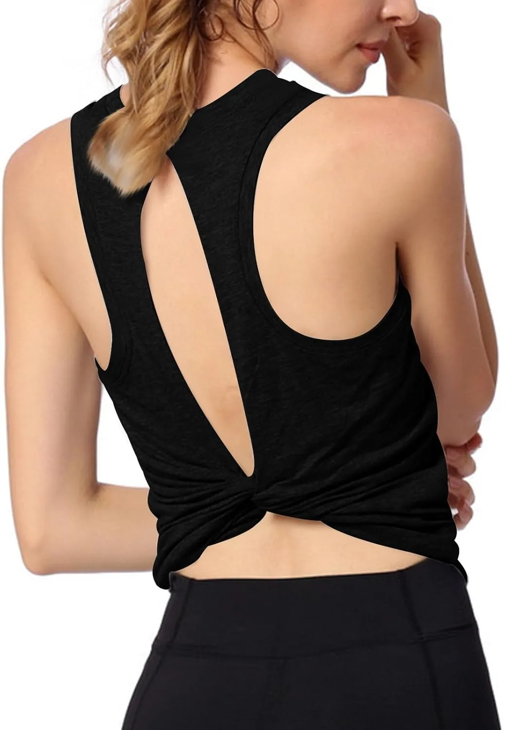 Yoga Tee Shirts for Women Summer Solid Color Athletic Workout Running Tank Tops Casual Fashion Breathable Blouse