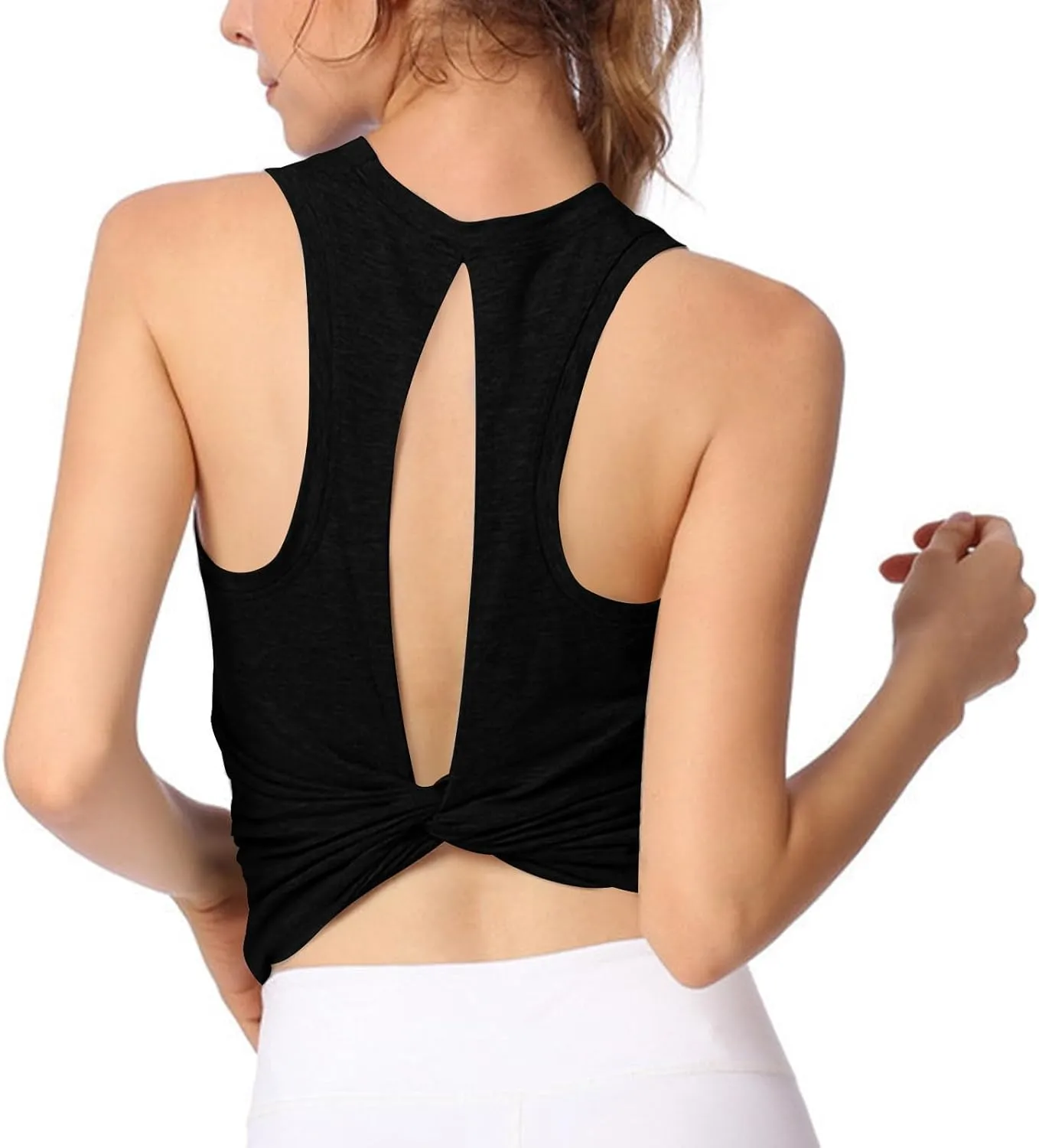 Yoga Tee Shirts for Women Summer Solid Color Athletic Workout Running Tank Tops Casual Fashion Breathable Blouse